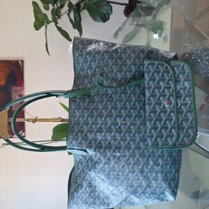 Goyard Teal Tote and Wallet Duo